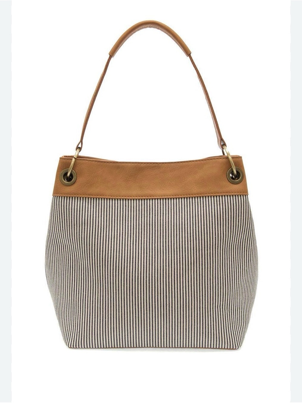 Joy Susan Tan and Cream Striped Shoulder Bag